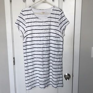 Maison Jules Navy blue and white striped dress